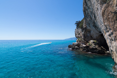 Sea with rock caveの写真素材