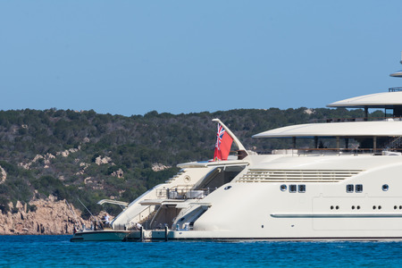 Cruise at the bay in Sardinia, Italyの写真素材