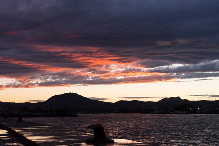 Beautiful sunset at the beachの写真素材