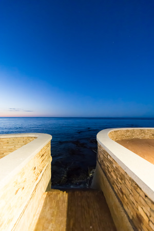 Building structure at the coastの写真素材