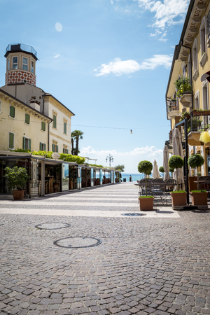 Lazise village at Garda Lake, Italyのeditorial素材
