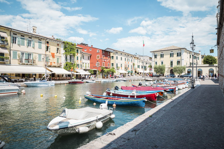 Lazise village at Garda Lake, Italyのeditorial素材