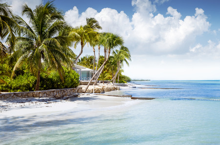 Beachfront bungalow on a tropical islandのeditorial素材