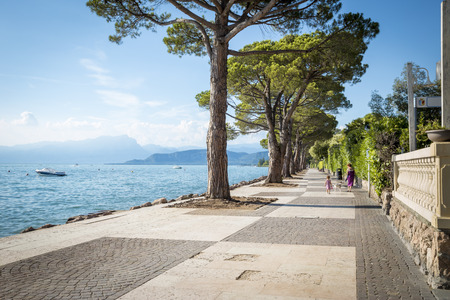 Promenade at Garda Lake in Italyのeditorial素材