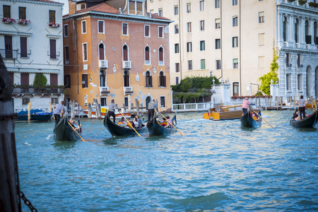 Gondoliers in Venice, Italyのeditorial素材