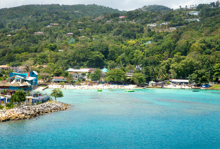 Beautiful coast of Ocho Rios, Jamaicaの写真素材