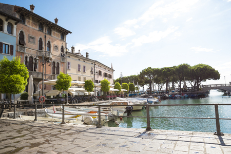 Marina in Desenzano at Garda Lake, Italyのeditorial素材