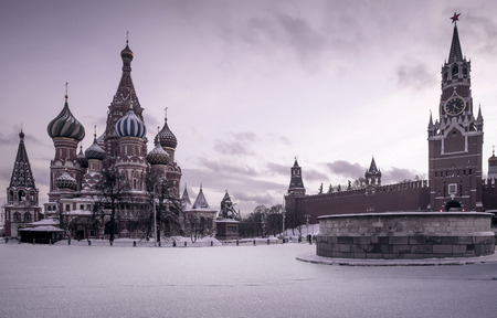 Saint Basil's Cathedral on Red Square in Moscow, Russiaの写真素材