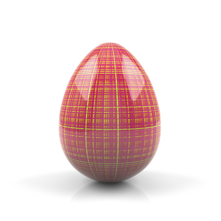 Colorful Easter egg isolated on white background - 3D renderingの写真素材