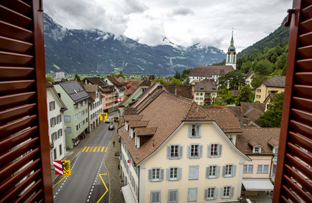 Panoramic view of Altdorf town in Switzerlandのeditorial素材