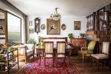 Stylish italian interior in Tuscanyのeditorial素材