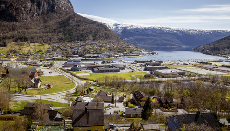 Panorama of Stryn in Norwayの写真素材