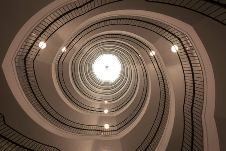 Staircase of modern office building in Okraglak in Poznan, Poland.