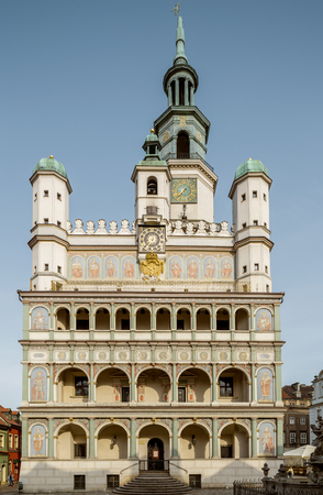 Town hall in old town of Poznan, Polandのeditorial素材