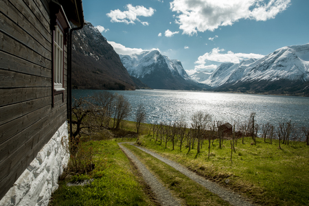 Idyllic nature of Norway at springtimeの写真素材