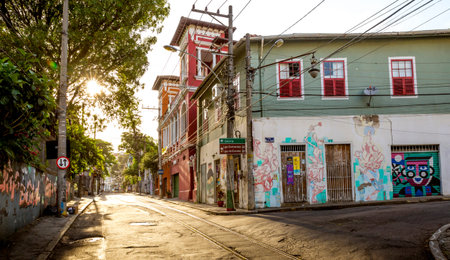 Rio de Janeiro, Brazil - circa December, 2017: Street view of Santa Teresa district in Rio de...