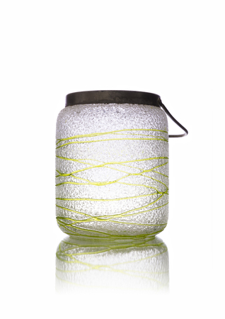 Old vintage jar isolated on white backgroundの写真素材