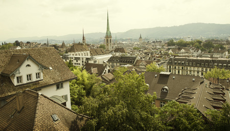Panorama of Zurich city, Switzerlandの写真素材