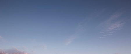 Amazing panoramic twilight sky with beautiful cloudscape