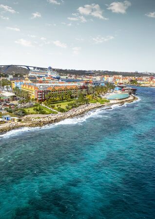 Willemstad town on Curacao islandの写真素材