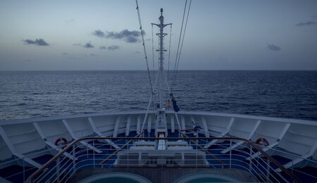bow of a modern cruise shipの写真素材