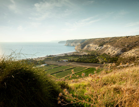 Kourion beach in Limassol, Cyprusの写真素材