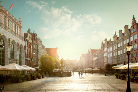 Gdansk, Poland - October 05, 2020: Cityscape panorama of old town of Gdansk city, Polandのeditorial素材