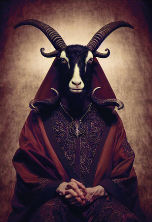 Concept art illustration of baphomet goatの写真素材