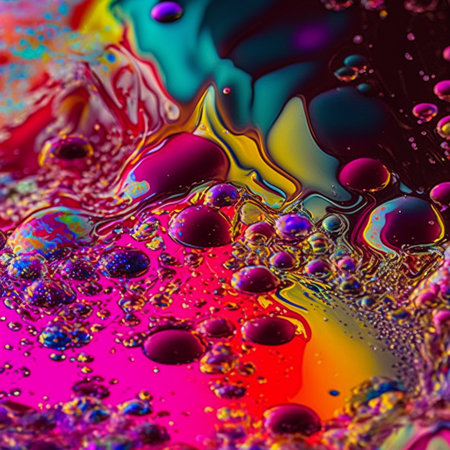 Concept art illustration of colorful viscous fluid paint