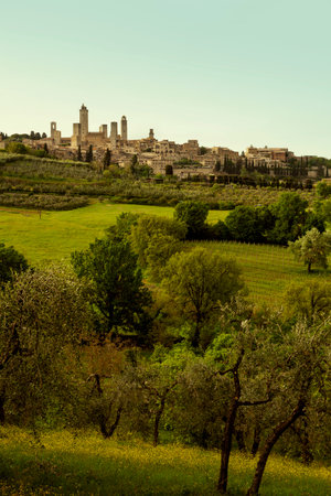 San Gimignano town in Tuscany, Italyの写真素材