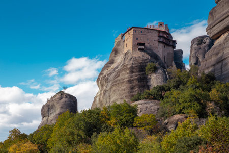 Saint Nicholas Anapafsas Monastery in Meteora, Greeceの写真素材
