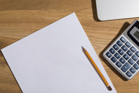 Desk math computer calculatorの写真素材