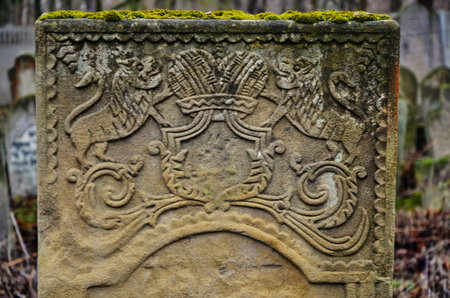February 2, 2020. City of Zdolbunov. Rivne region. Ukraine.The old destroyed Jewish cemetery of...