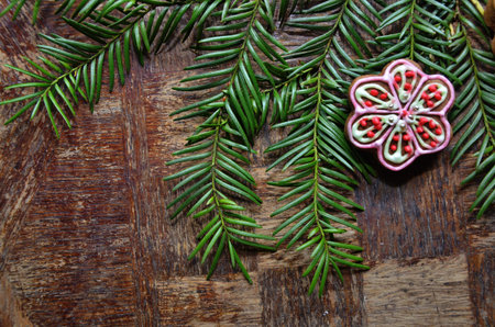 Ginger cookies lie on a wooden background. Christmas sweetness.