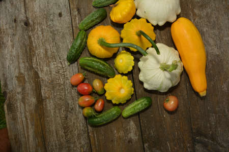 different vegetables on a white background. Summer set of vitamin products.の写真素材
