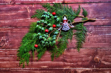 Merry Christmas and a happy new year. Christmas and with the New Year symbolizes the traditional Christmas angel. Winter holidays, signs and signs.の写真素材