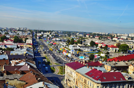 Lviv. Ukraine. September 2020.View From The Tower Of The Church Of St. Elizabeth.View of Lviv city...