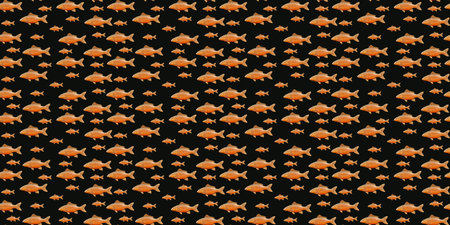 abstract colorful fish seamless pattern, yellow whale and heartsSの写真素材