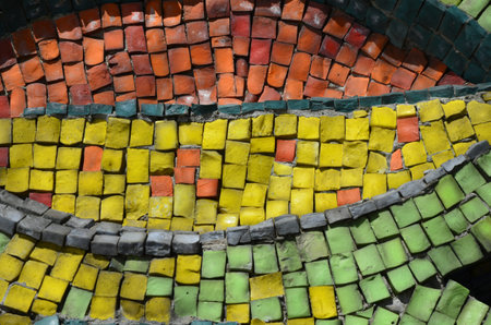 Abstract texture of the glass rod and smalt mosaics.Matte smalt mosaic decorates.A fragment of a...