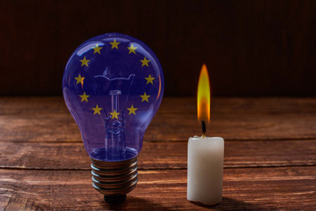 Energy crisis in the European Union - with copy space Concept of the energy crisis and electricity inflation .の写真素材