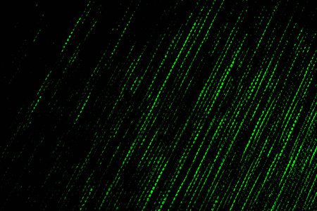 Cyberspace with digital lines, binary hanging chain.Digital binary code numbers . laptop computer...