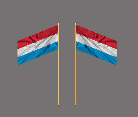 Flag of the Grand Duchy of Luxembourg .National Flag of Luxembourg - Rectangular Shape patriotic symbol .の写真素材