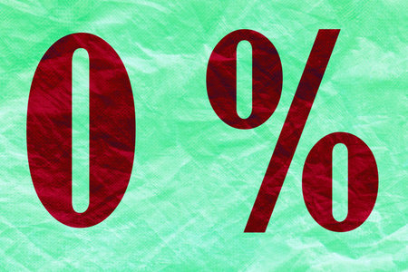 The number 0 and the percentage sign made on the background of the old texture are isolated on a uniform background.の写真素材