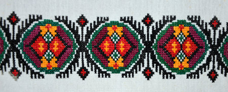 Ukrainian folk decorative embroidery.ornament of Ukrainian embroidery.Samples of traditional...