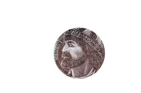 Portraits of historical figures depicted on Polish banknotes. Isolated on a white background.