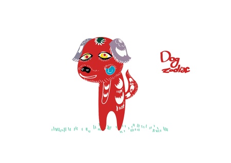 zodiac dogのイラスト素材