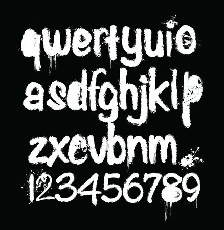 Grunge alphabet and numbers.の写真素材