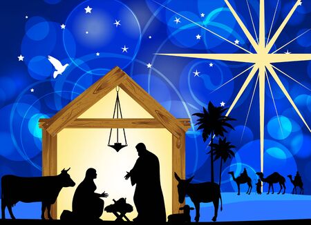 Star of Bethlehem. All elements and textures are individual objects. Vector illustration scale to any size.の写真素材