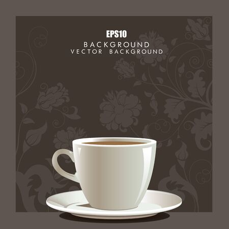 Isolated vector image of a hot coffee cup in vintage retro style.の写真素材