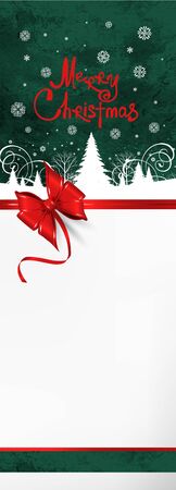 Merry Christmas typographical, winter landscape, snowflakesの写真素材